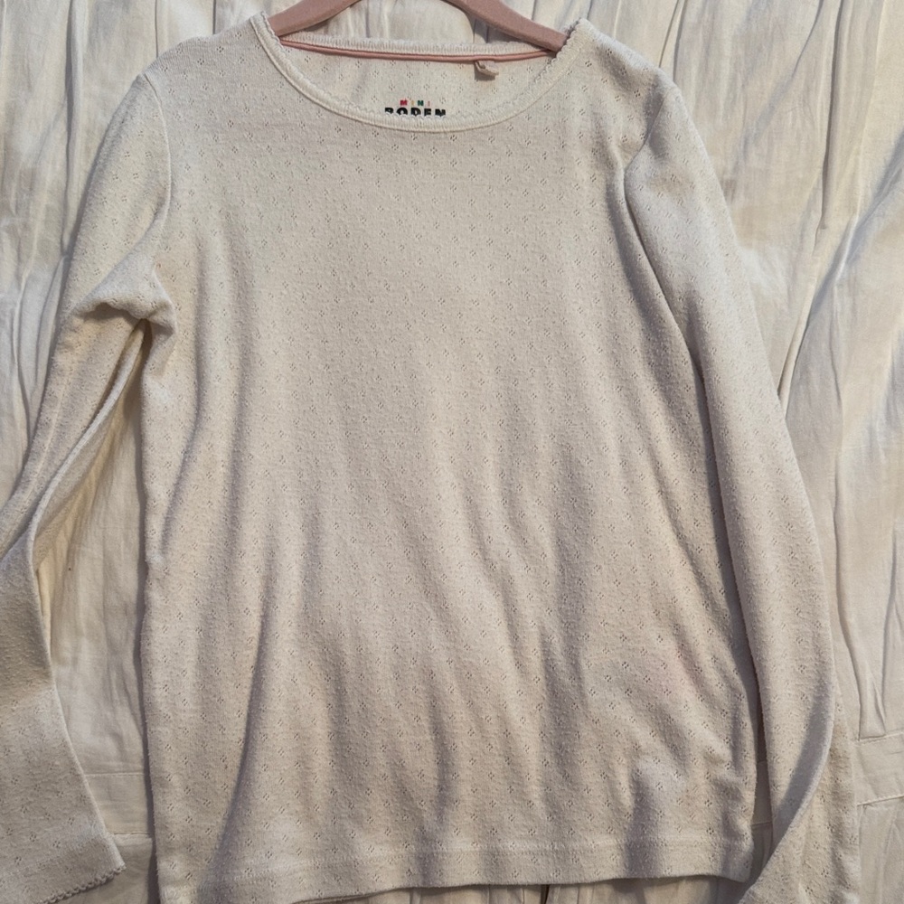 Mini Boden white long sleeve T